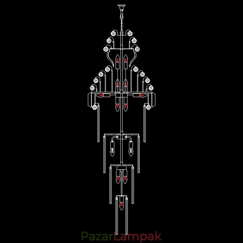 Retro Crystal Empire csillár luxus hosszú medál