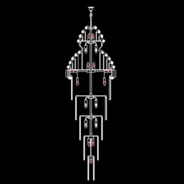 Retro Crystal Empire csillár luxus hosszú medál