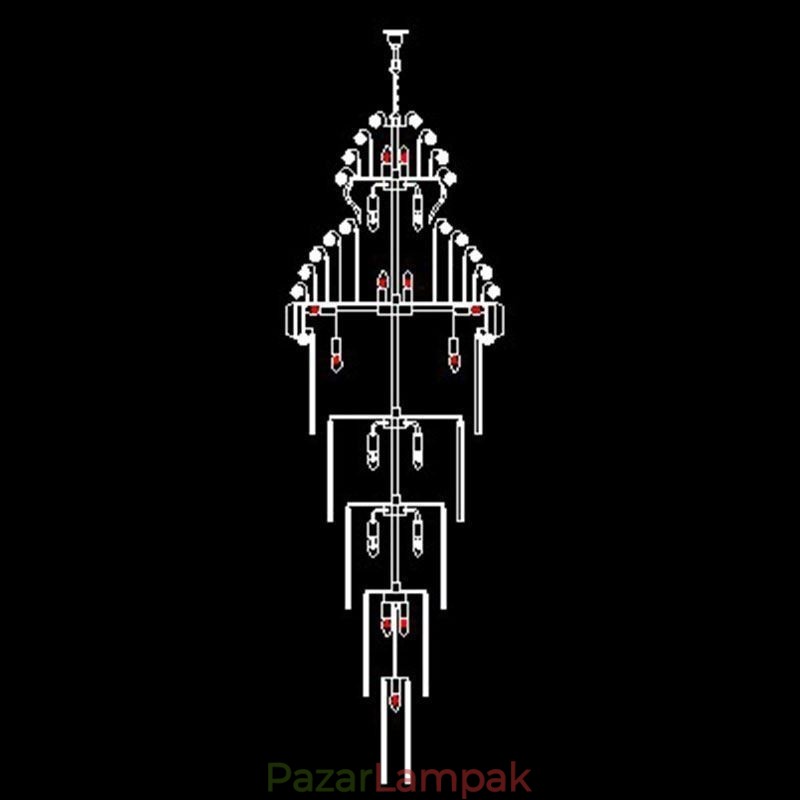 Retro Crystal Empire csillár luxus hosszú medál