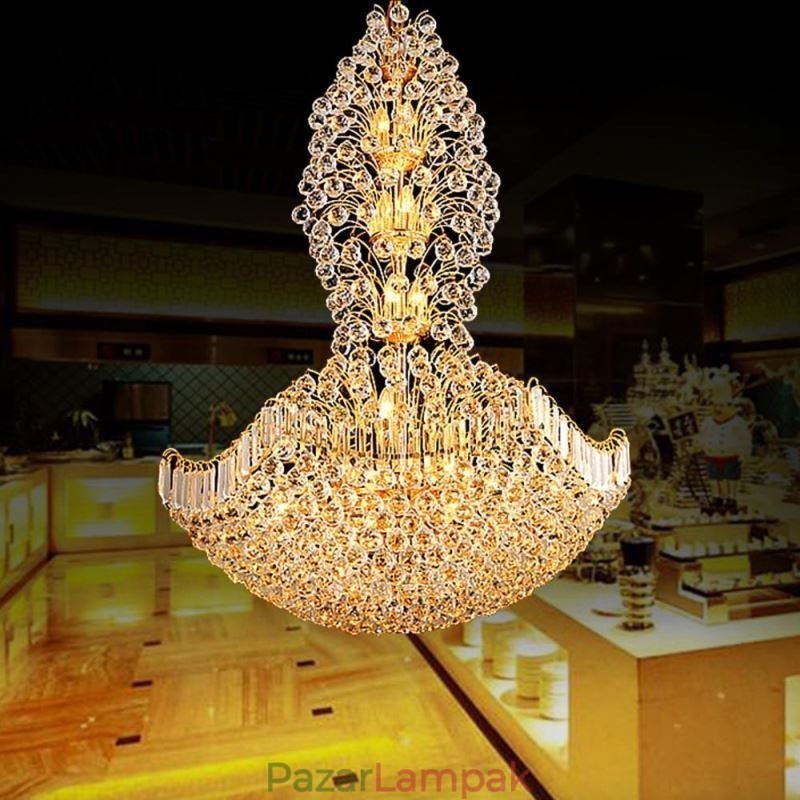 European Crystal Empire csillár nagy arany színű függőlámpa