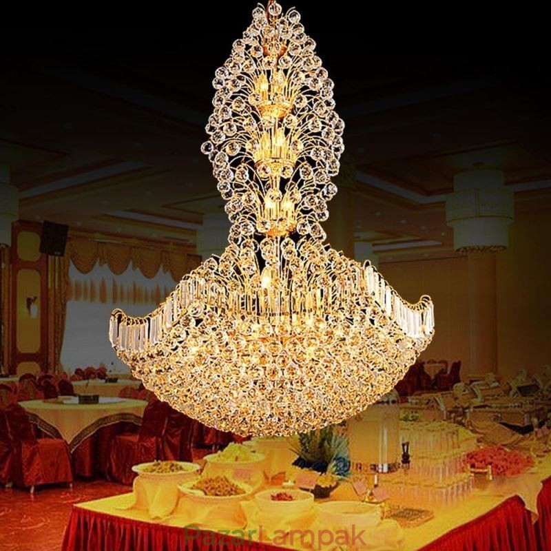 European Crystal Empire csillár nagy arany színű függőlámpa