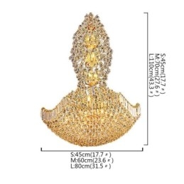 European Crystal Empire csillár nagy arany színű függőlámpa