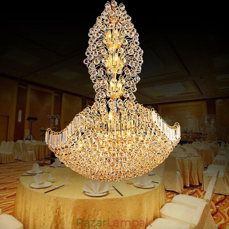 European Crystal Empire csillár nagy arany színű függőlámpa