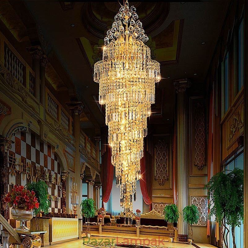Elegáns Crystal Empire csillár európai luxus hosszú medál