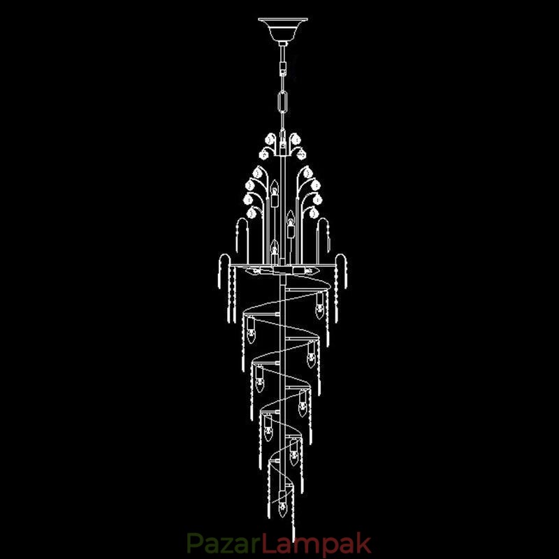Elegáns Crystal Empire csillár európai luxus hosszú medál