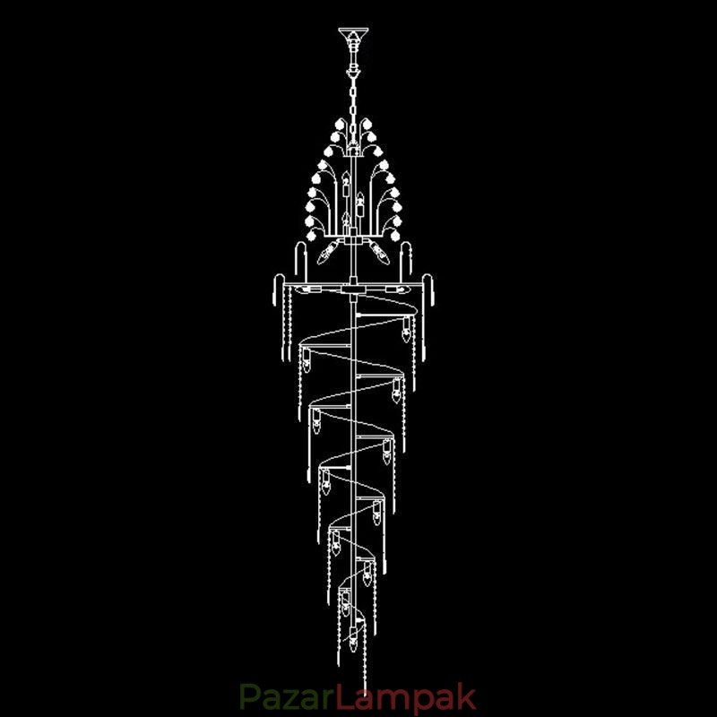 Elegáns Crystal Empire csillár európai luxus hosszú medál