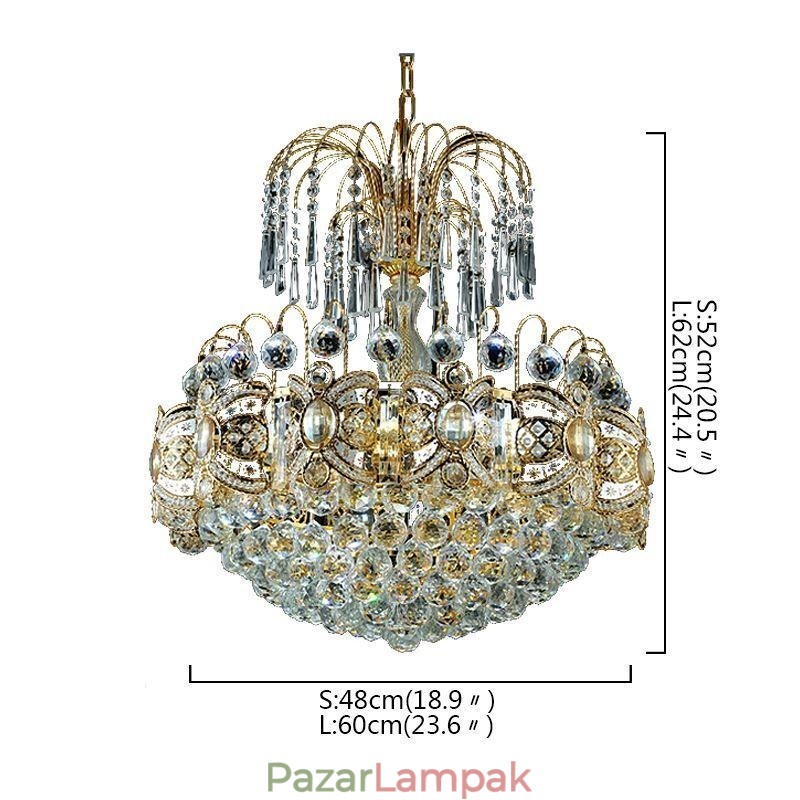 Graceful Crystal Chandelier Classic arany színű függőlámpa