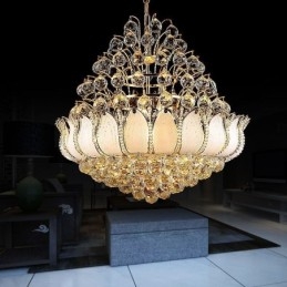 Modern Crystal Empire csillár arany színű függőlámpa lótusz