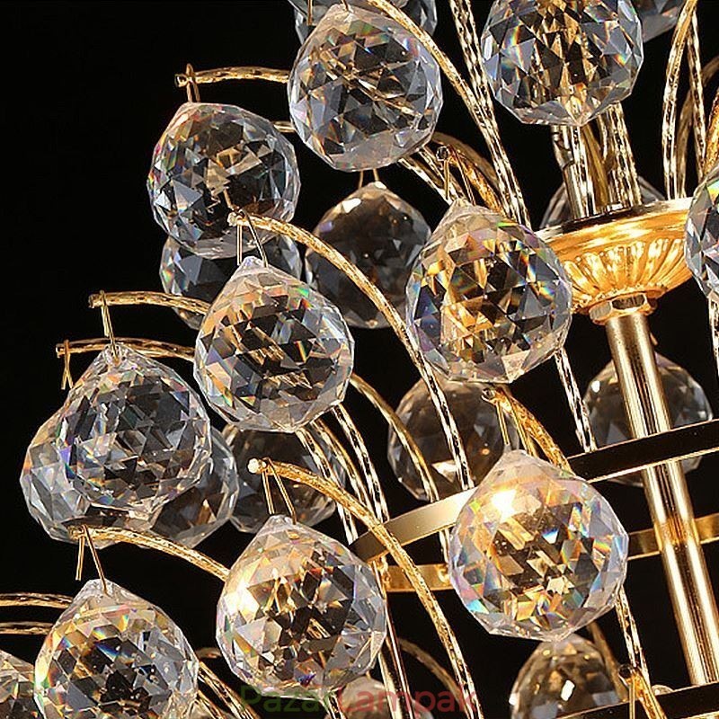 Modern Crystal Empire csillár arany színű függőlámpa lótusz