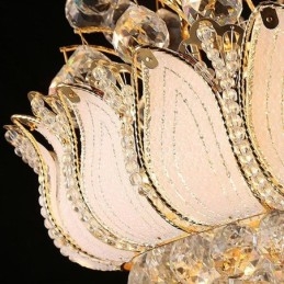 Modern Crystal Empire csillár arany színű függőlámpa lótusz