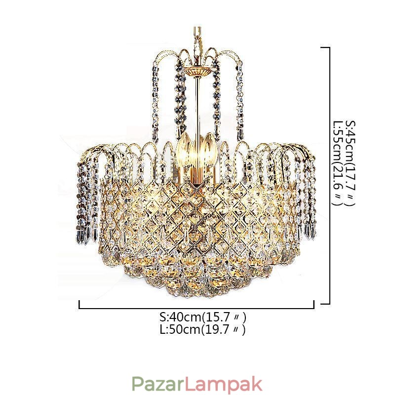 Luxus kristálycsillár Modern, elegáns függőlámpa
