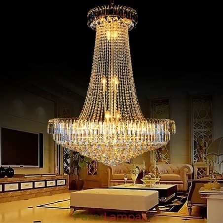 Elegáns kristálycsillár európai függőlámpa, hosszú függő csillár duplex lépcsőház Elegáns kristálycsillár európai függőlámpa, hosszú függő csillár duplex lépcsőház