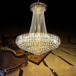 Elegáns kristálycsillár európai függőlámpa, hosszú függő csillár duplex lépcsőház