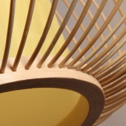 Egyedülálló, félig süllyesztett, kreatív, kerek bambusz mennyezeti lámpa veranda világítás