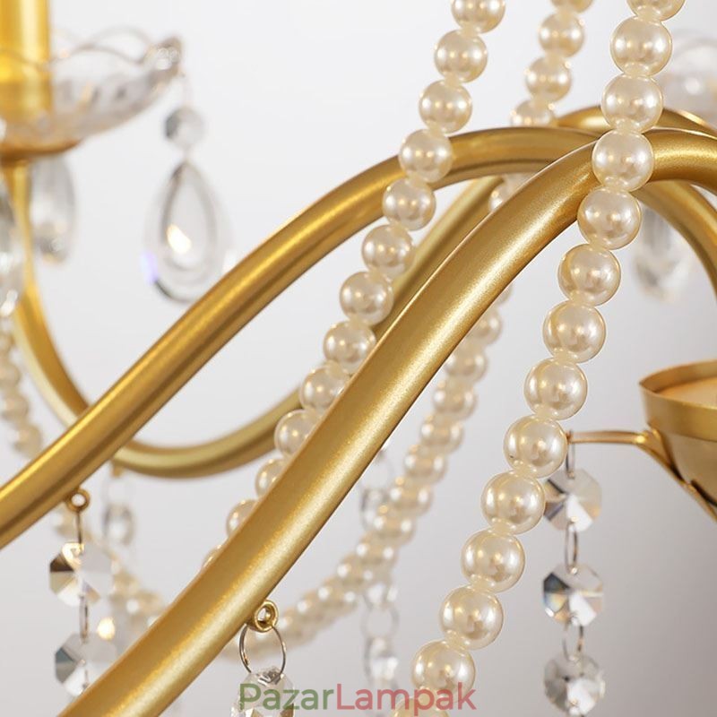 Amerikai kristály függőlámpa Country stílusú Kreatív Iron Art mennyezeti lámpa