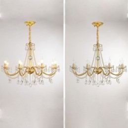 Amerikai kristály függőlámpa Country stílusú Kreatív Iron Art mennyezeti lámpa