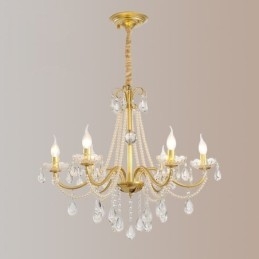 Amerikai kristály függőlámpa Country stílusú Kreatív Iron Art mennyezeti lámpa