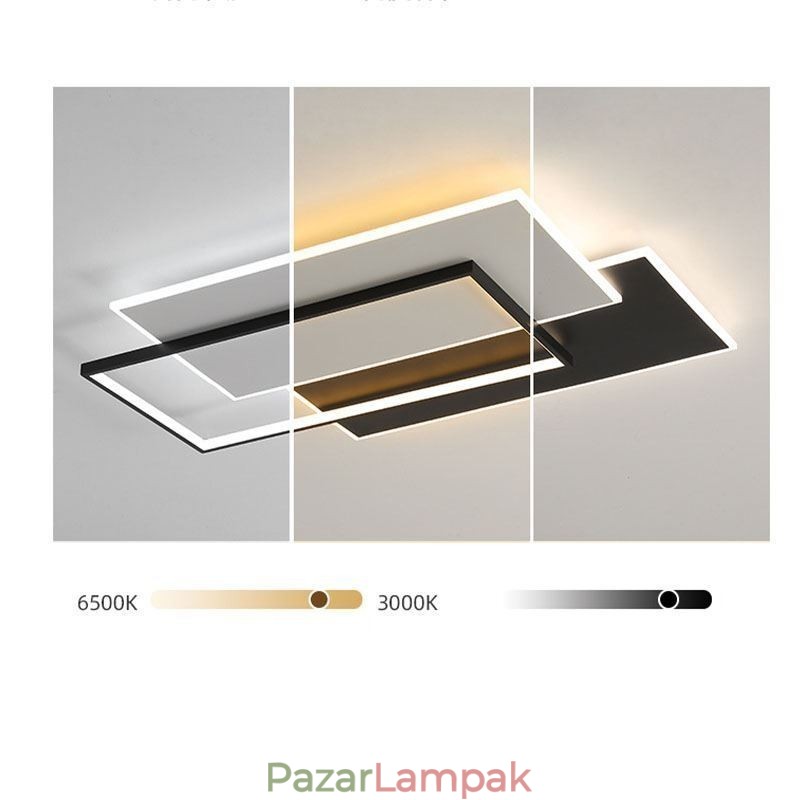 Süllyesztett, minimalista négyzet alakú akril mennyezeti lámpa