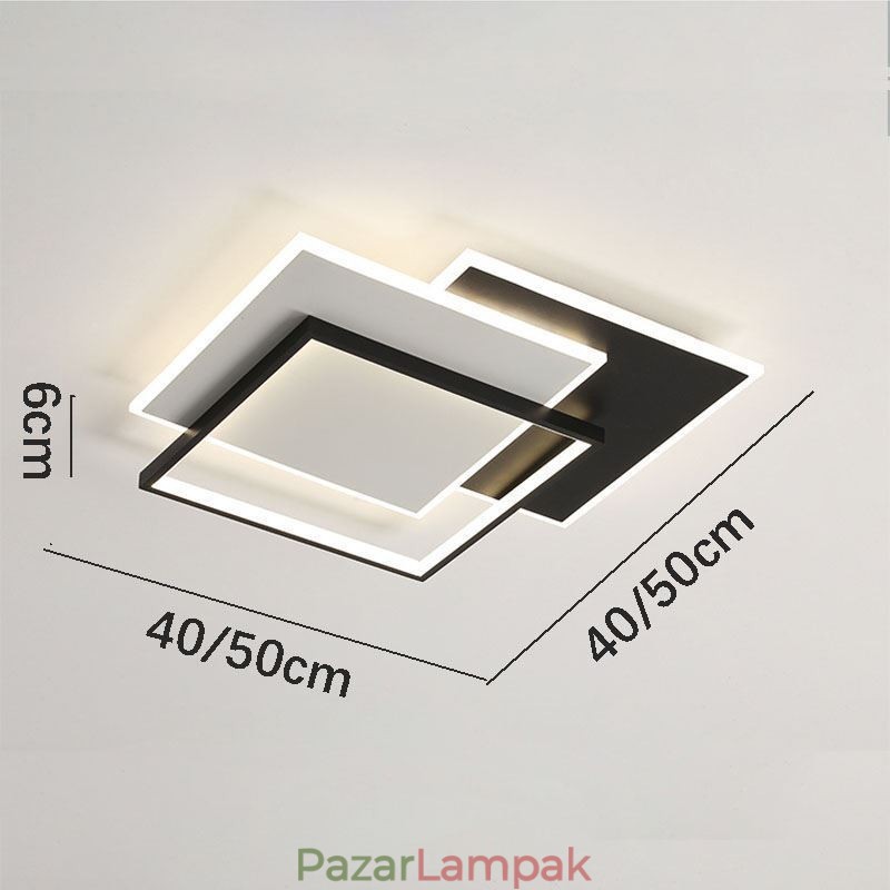 Süllyesztett, minimalista akril négyzet alakú mennyezeti lámpa 40 50cm