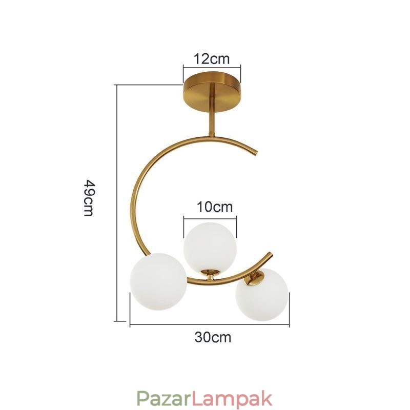 Modern és egyszerű süllyeszthető háromfejes tejfehér üveg mennyezeti lámpa G9 5W