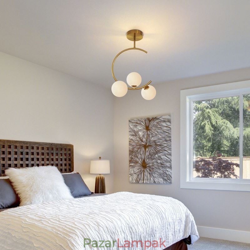 Modern és egyszerű süllyeszthető háromfejes tejfehér üveg mennyezeti lámpa G9 5W