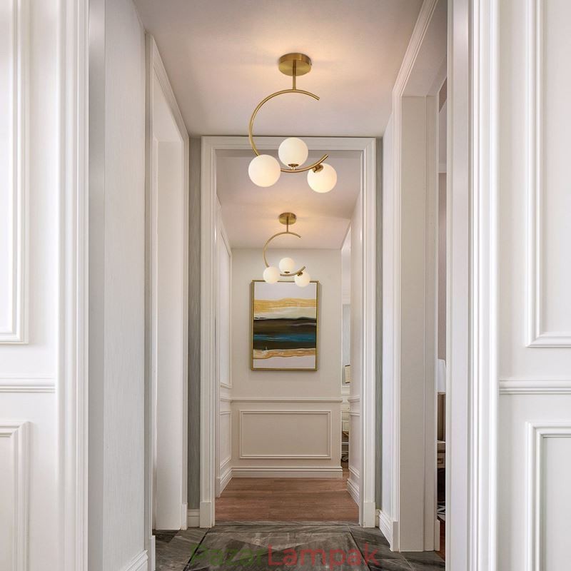 Modern és egyszerű süllyeszthető háromfejes tejfehér üveg mennyezeti lámpa G9 5W