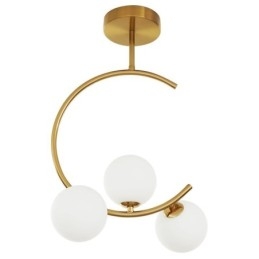 Modern és egyszerű süllyeszthető háromfejes tejfehér üveg mennyezeti lámpa G9 5W