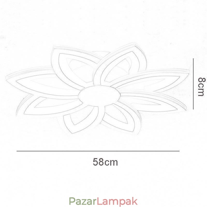 Süllyesztett szerelésű, szemet gyönyörködtető akril virág mennyezeti lámpa 55 cm