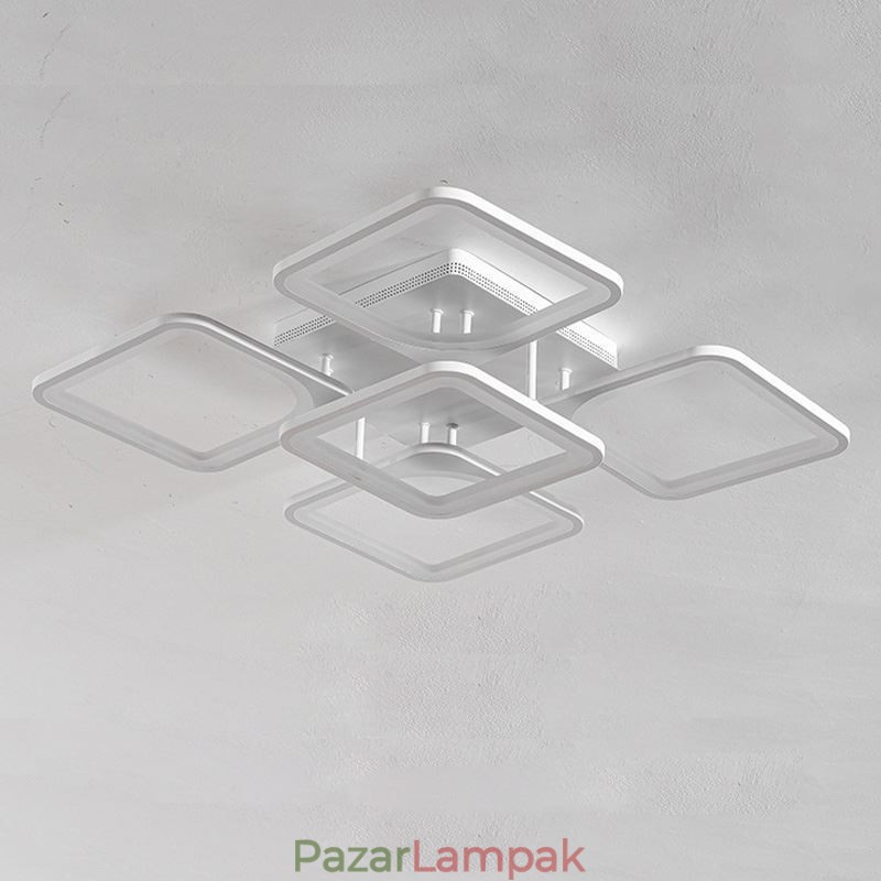 Falba süllyesztett fehér akril négyzet alakú mennyezeti lámpa 5 lámpa 8 lámpa