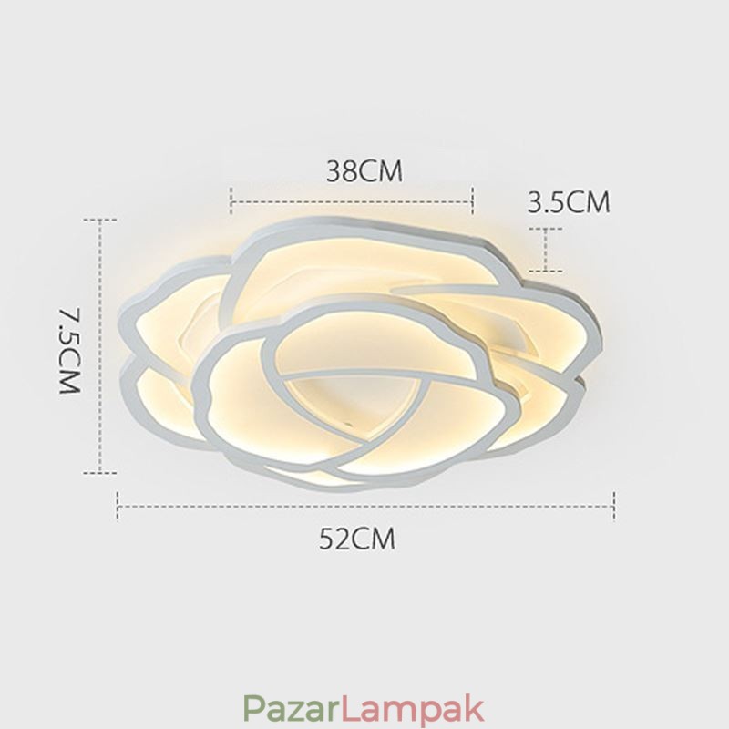 Süllyeszthető modern egyszerű rózsa akril mennyezeti lámpa 52cm