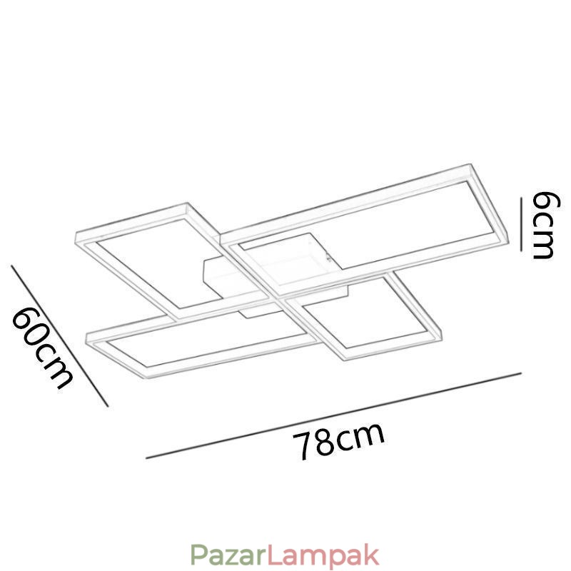 Süllyesztett szerelésű mozaik geometriai négyzet alakú mennyezeti lámpatest