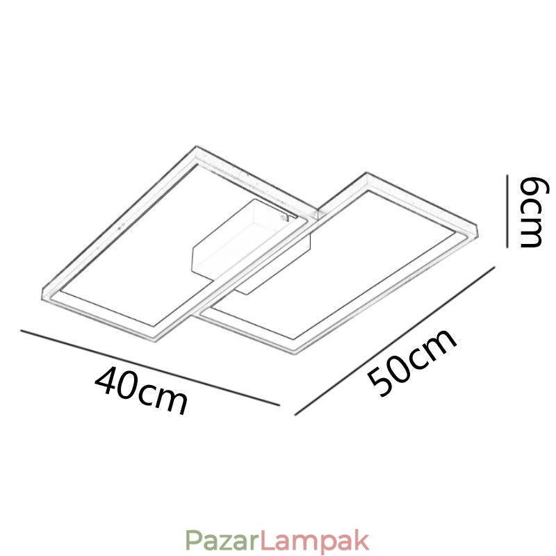 Süllyesztett mozaik geometriai négyzet alakú mennyezeti lámpa