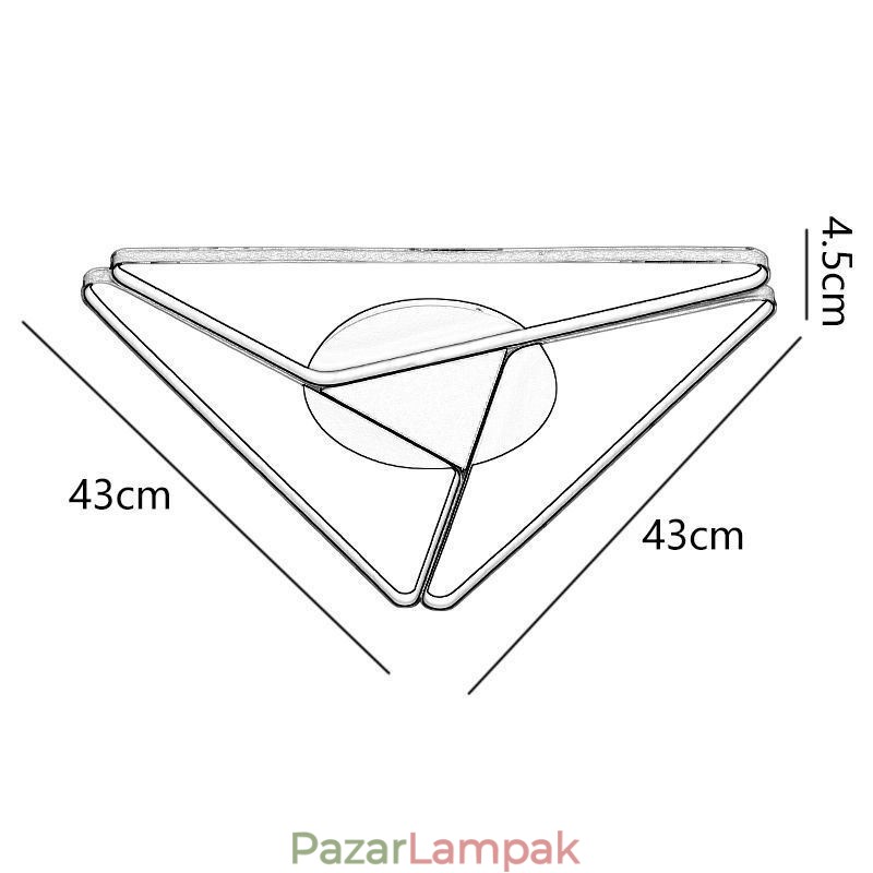 Süllyesztett, minimalista háromszög mennyezeti lámpa