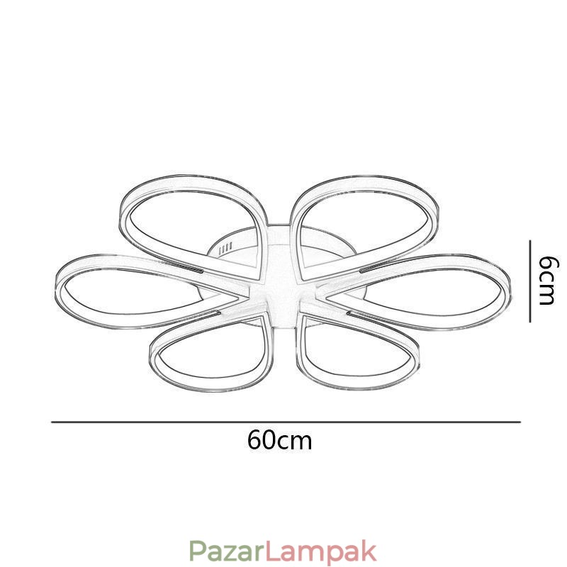 Süllyesztett, minimalista lóhere mennyezeti lámpa
