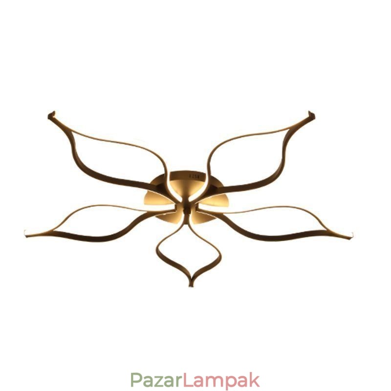 Süllyesztett, minimalista ötlevelű virágos mennyezeti lámpa