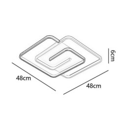 Süllyesztett, akril borítású négyzet alakú mennyezeti lámpa
