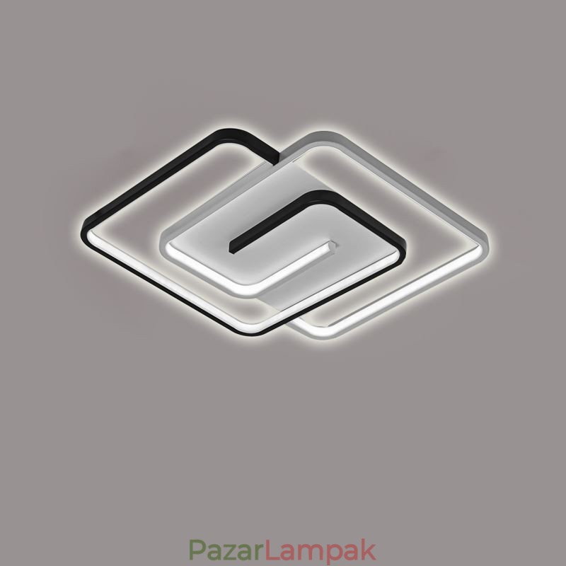 Süllyesztett, akril borítású négyzet alakú mennyezeti lámpa