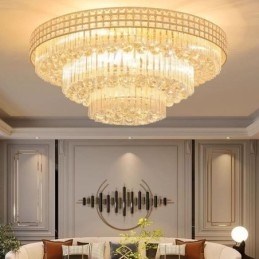 Crystal süllyeszthető, kerek kristály mennyezeti lámpa távirányítóval 80cm