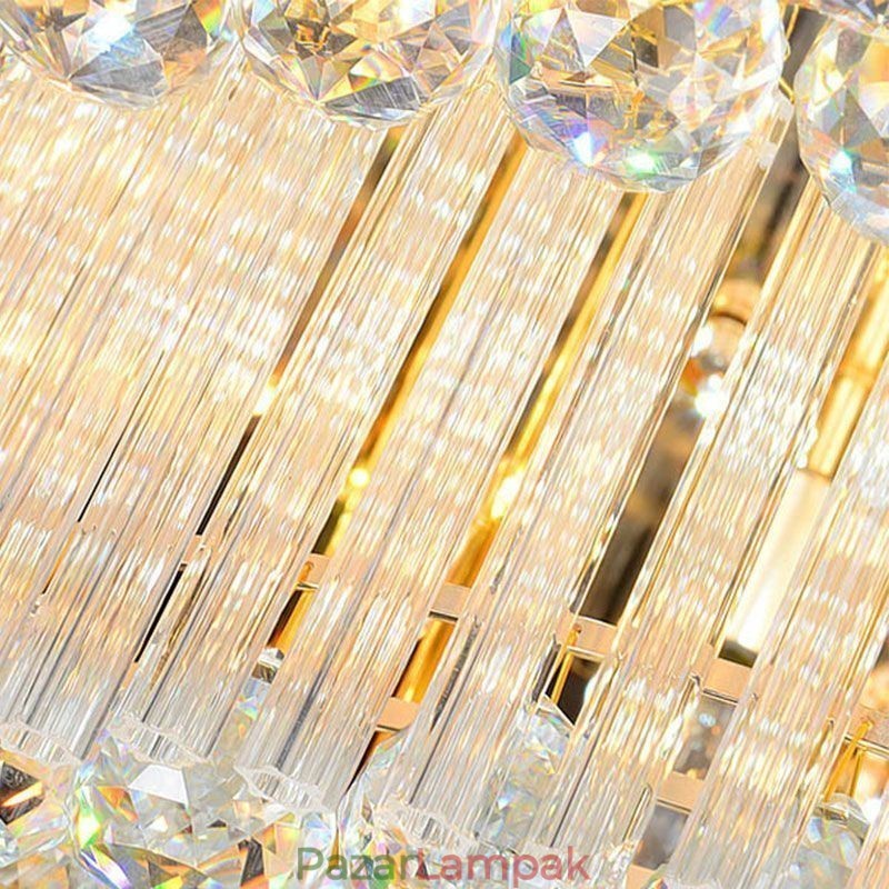 Crystal süllyeszthető, kerek kristály mennyezeti lámpa távirányítóval 80cm