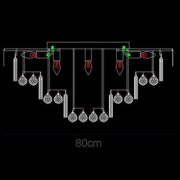 Crystal süllyeszthető, kerek kristály mennyezeti lámpa távirányítóval 80cm