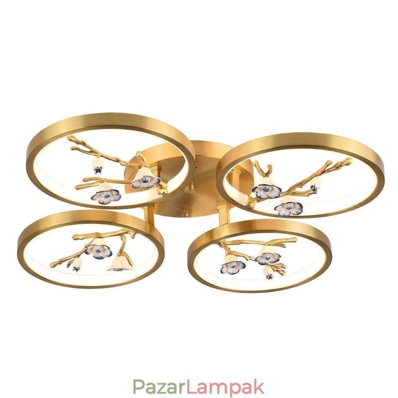 Flush Mount Copper Art Branch Plum Blossom mennyezeti lámpa