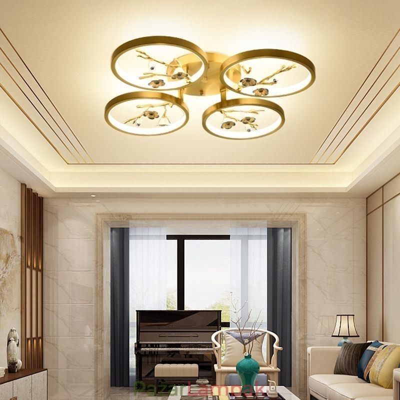 Flush Mount Copper Art Branch Plum Blossom mennyezeti lámpa
