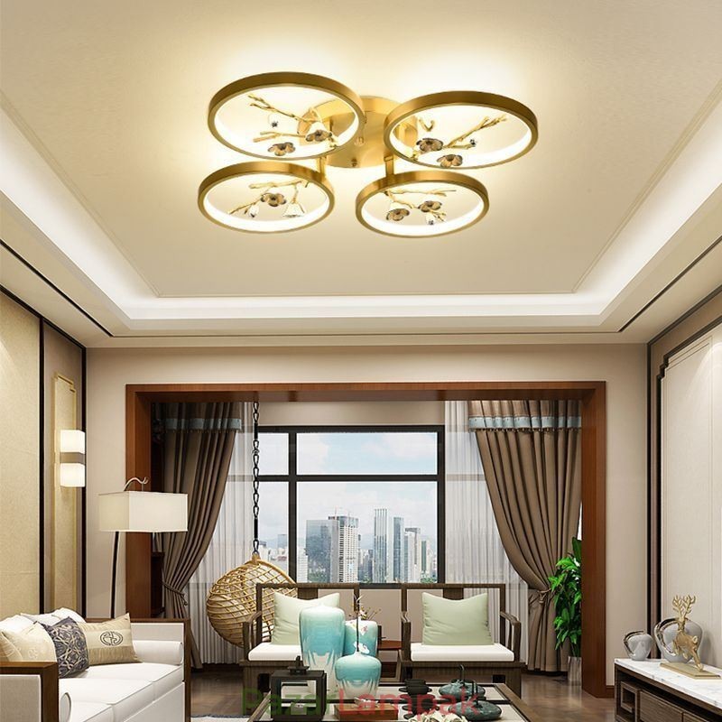 Flush Mount Copper Art Branch Plum Blossom mennyezeti lámpa