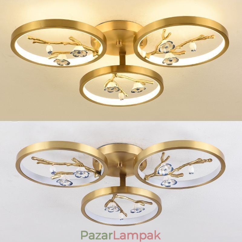 Flush Mount Copper Art Branch Plum Blossom mennyezeti lámpa