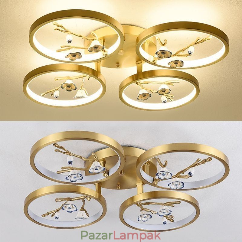 Flush Mount Copper Art Branch Plum Blossom mennyezeti lámpa