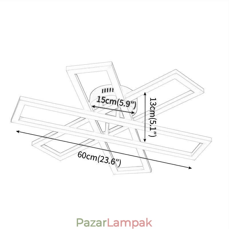 Minimalista süllyesztett alumínium Art szélmalom mennyezeti lámpa