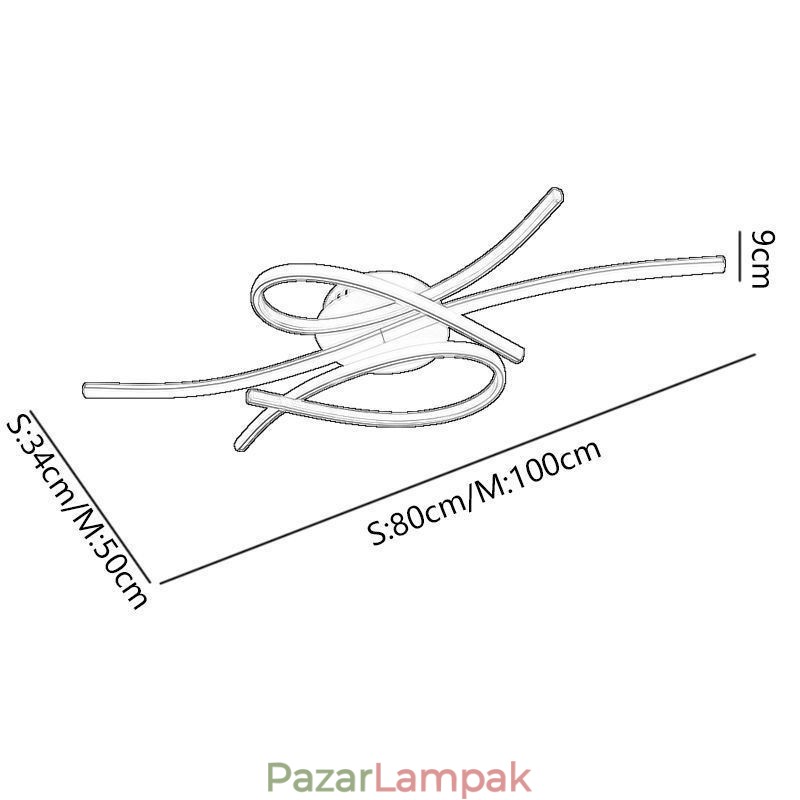 Minimalista süllyesztett alumínium Art pillangós mennyezeti lámpa