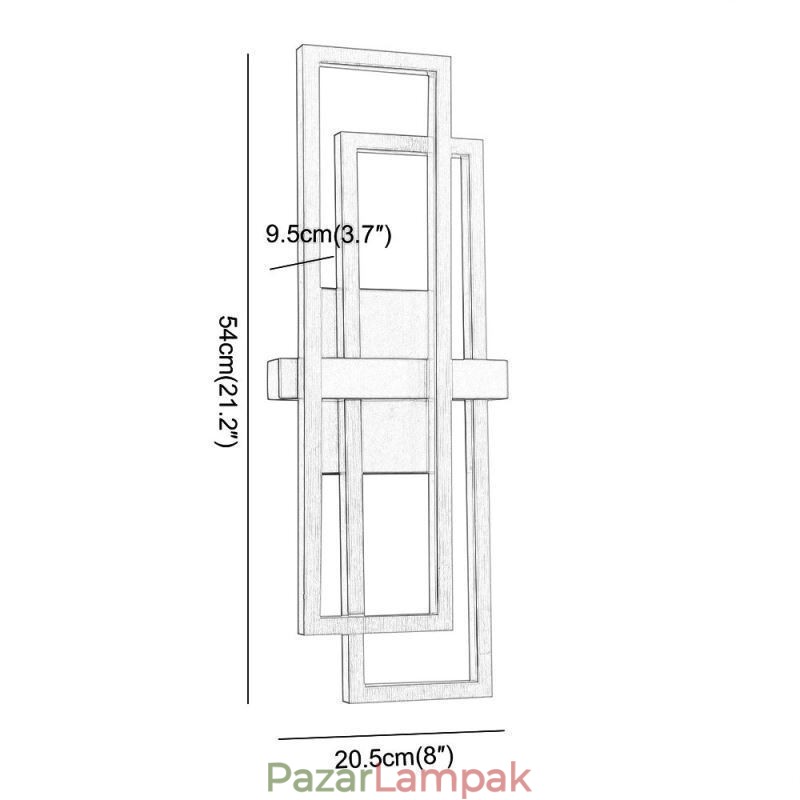 Minimalista süllyesztett alumínium művészeti geometriai négyzet alakú mennyezeti lámpa
