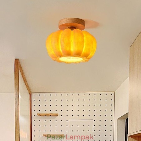 Egyfejes Pumpkin süllyesztett japán retro mennyezeti lámpák Egyfejes Pumpkin süllyesztett japán retro mennyezeti lámpák