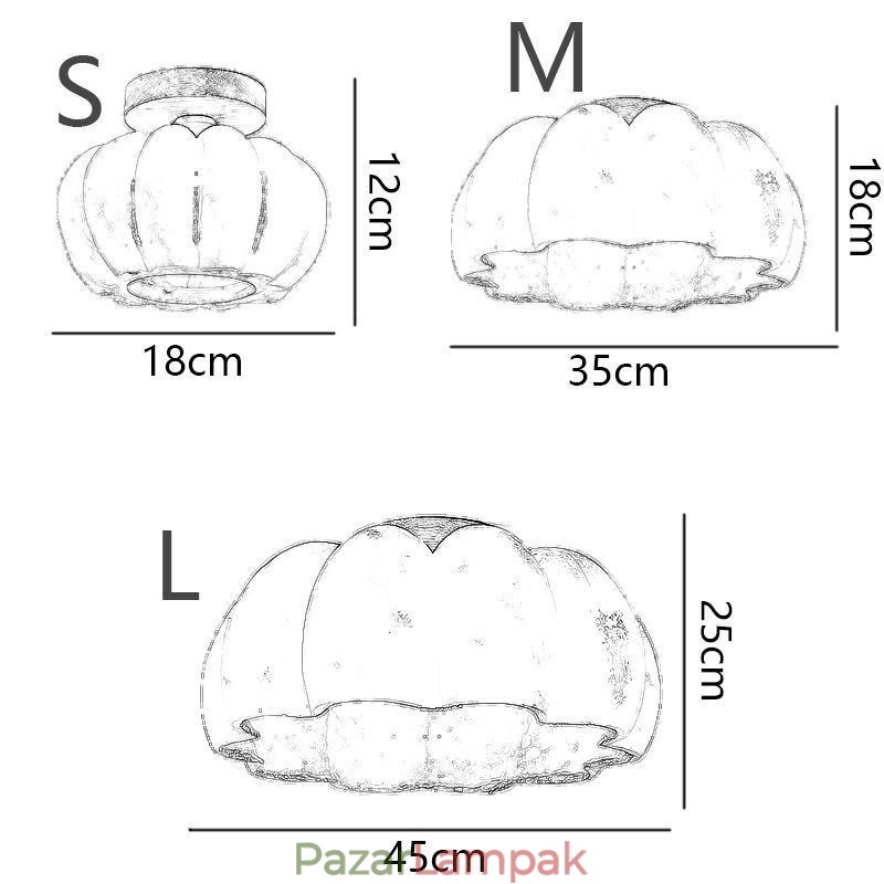 Egyfejes Pumpkin süllyesztett japán retro mennyezeti lámpák